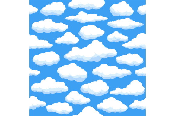 Download Fluffy Clouds Seamless Pattern. Cartoon - Clouds Collection