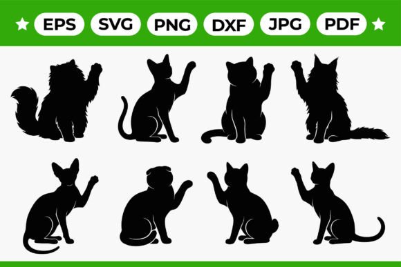 Download Waving Cat Silhouette Pack - Waving Collection