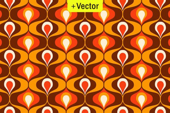Download Retro Ogee Ovals Brown Orange Pattern - Orange pattern Collection