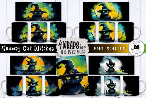 Download Witch Cat Mug Wraps | Halloween Mug PNG - Halloween mug png Collection