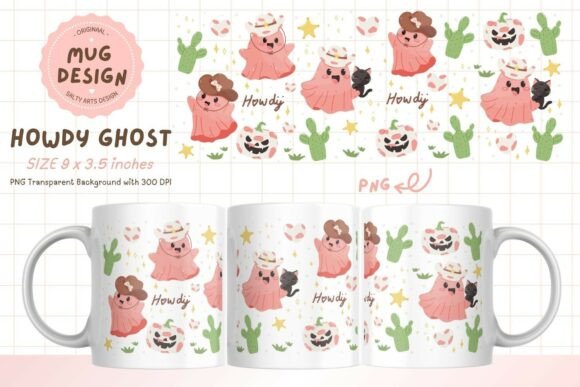 Download Howdy Ghost Western Halloween Mug PNG - Halloween mug png Collection