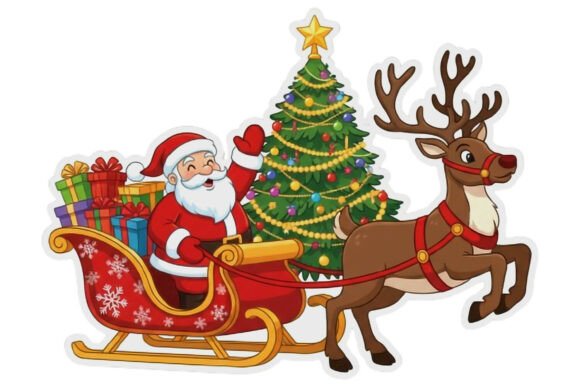 Download Cartoon Santa Claus Waving from Festive - Waving Collection