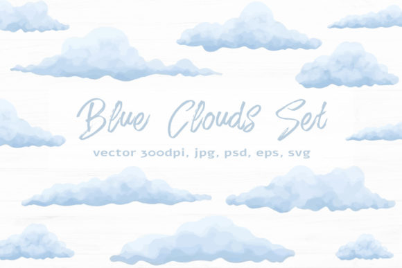 Download Blue Clouds Set Vector - Clouds Collection