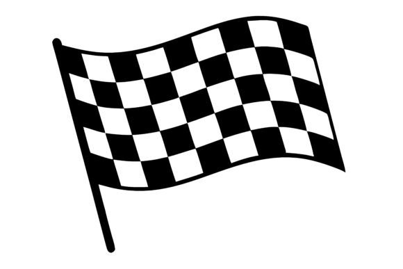 Download Checkered Flag Waving Silhouette Vector - Waving Collection