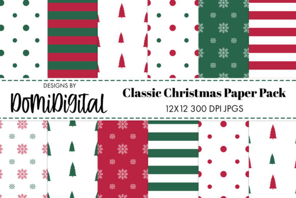 Download Classic Christmas Digital Paper Pack - Classic Collection