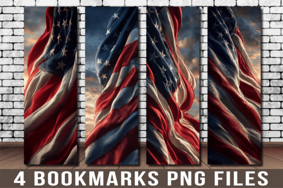 Download American Flag Waving Sunset Bookmark - Waving Collection
