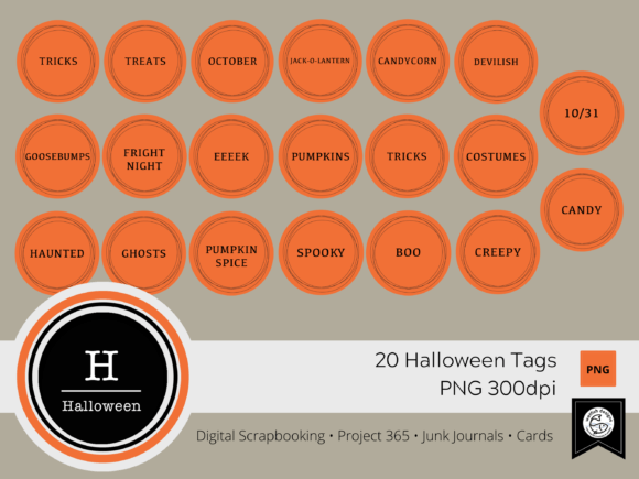Download Digital Scrapbooking Halloween Tags (Set - Digital scrapbooking Collection