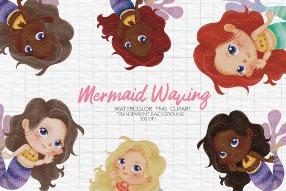 Download Cute Mermaid Waving Clipart - Waving Collection