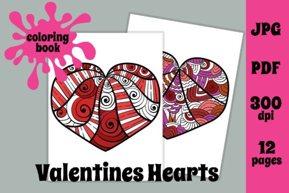 Download Valentines Hearts Coloring Pages - Premium Bundle