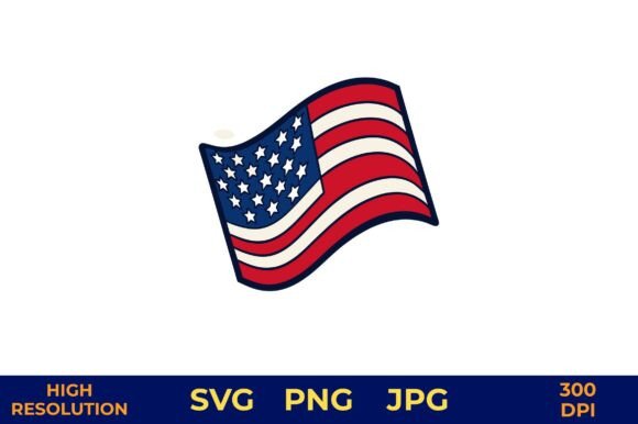Download Waving USA Flag Vector in Bright Colors - Waving Collection