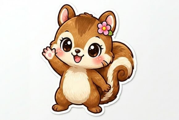 Download Waving Baby Squirrel Sticker PNG - Waving Collection