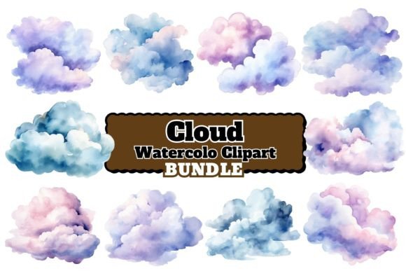 Download Watercolor Clouds PNG Clipart Bundle - Premium Resources