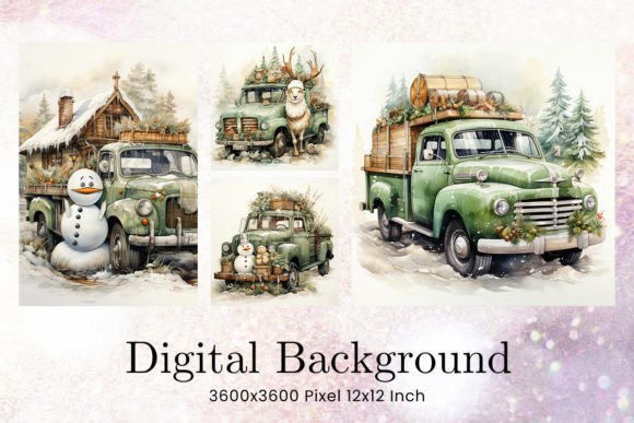 Download Snowman Classic Car Christmas Background - Classic Collection