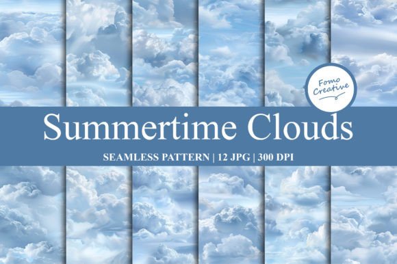Download Summertime Clouds Seamless Pattern - Clouds Collection