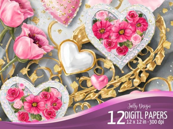 Download Shabby Chic Luxurious Valentine's Hearts - Premium Resources