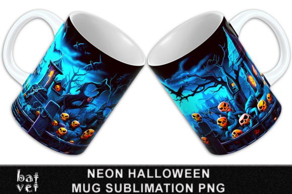 Download Neon Halloween Mug PNG Sublimation - Halloween mug png Collection