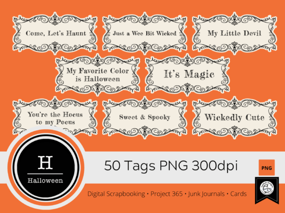 Download Digital Scrapbooking Halloween Tags (Set - Digital scrapbooking Collection