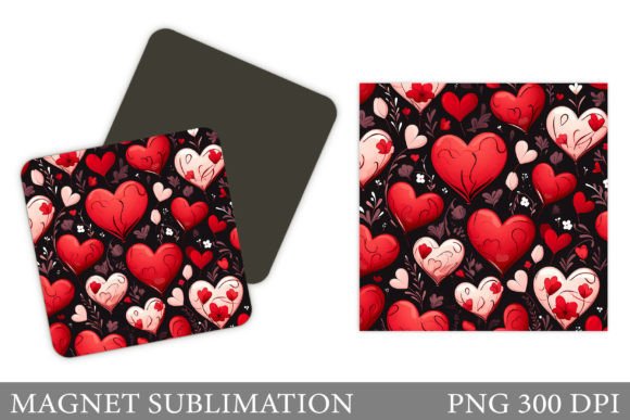 Download Valentines Hearts Magnet Sublimation - Valentines hearts Collection