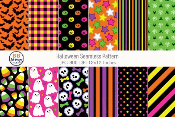 Download Neon Halloween Paper Pattern Background - Halloween paper Collection