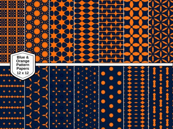 Download Blue &amp; Orange Pattern Papers (1) - Orange pattern Collection