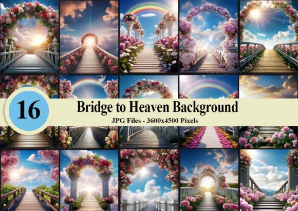 Download Bridge to Heaven Backdrop Flowers Clouds - Clouds Collection